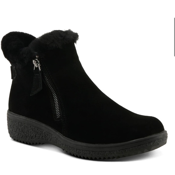 SPRING STEP | Black Suede Leather Republic Boot - Picture 1 of 10